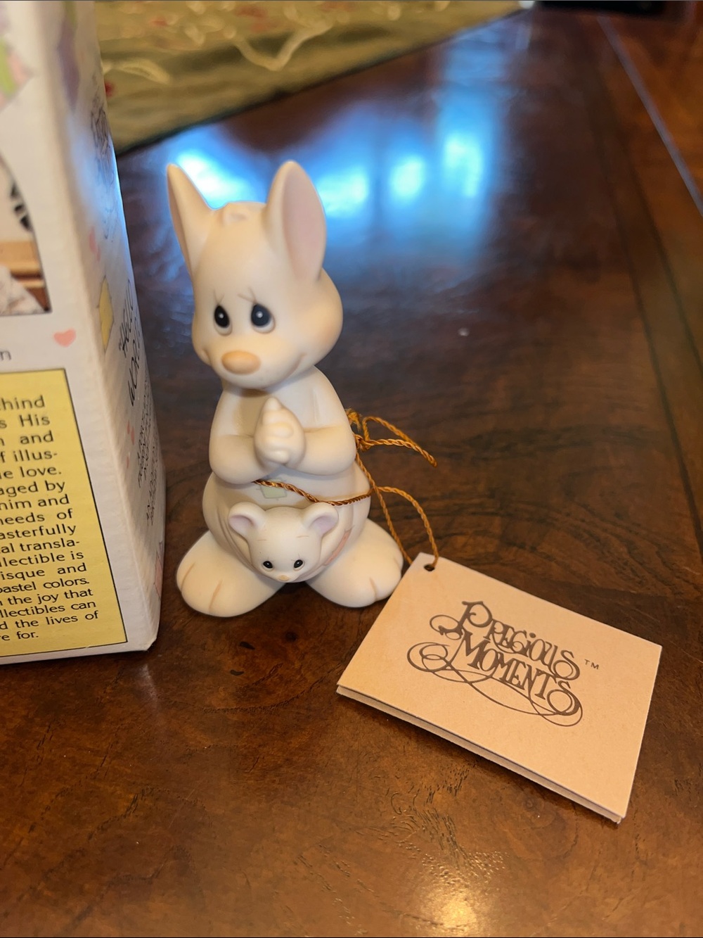 Precious Moments “Hello World” Cream Mouse Figurine with Small Bear